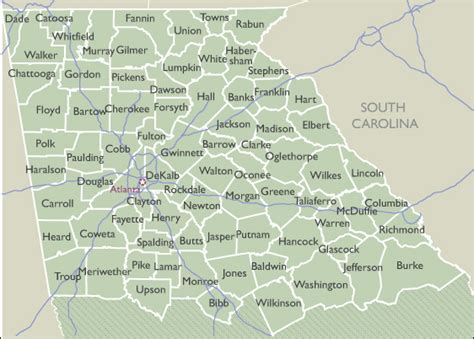 Georgia County Zip Code Wall Maps