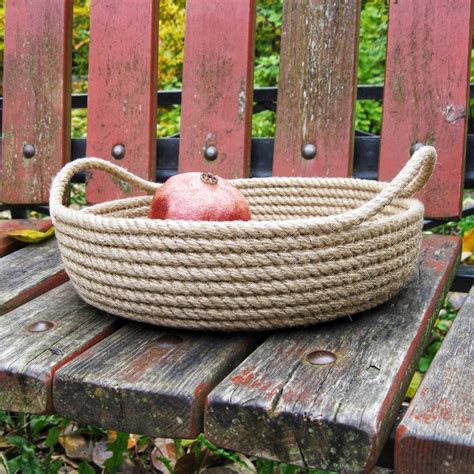 Jute Rope Basket Fruit Rope Bowl Bread Storage Basket Etsy