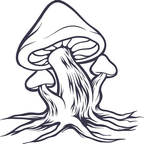 Funny magic mushrooms silhouette illustrator 12024250 Vector Art at