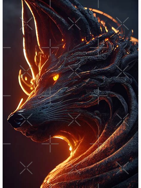 Fire Lava Wolf Midjourney Poster For Sale By Ai1artist Redbubble