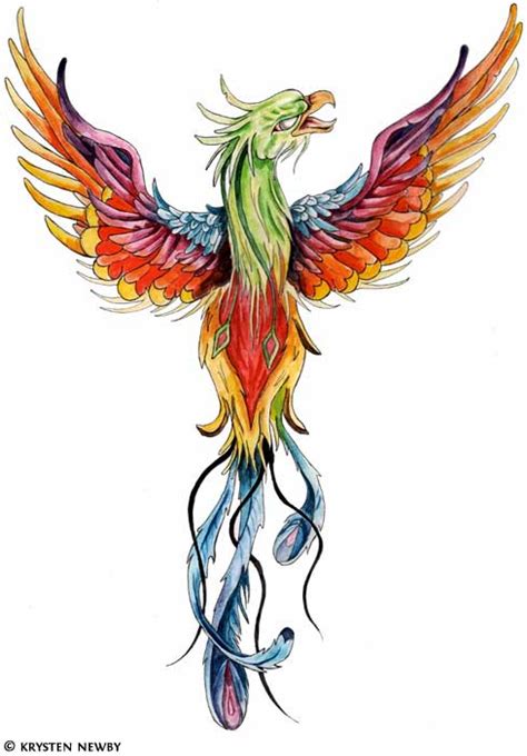 1.8 phoenix in bright colors. Tribal Phoenix Tattoos