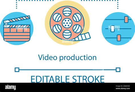 Video Production Concept Icon Film Making Idea Thin Line Illustration