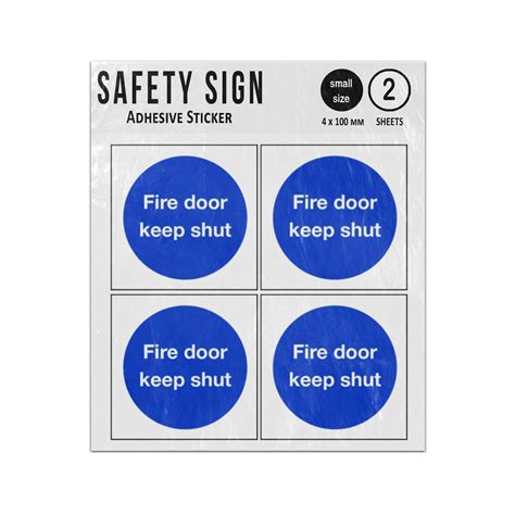 Fire Door Keep Shut Building Safety Regulation Adhesive Vinyl Signs