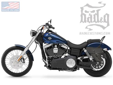 Harley Dyna Left Side Black Solo Bag Saddlebag Dl031 Badandg Customs Ebay