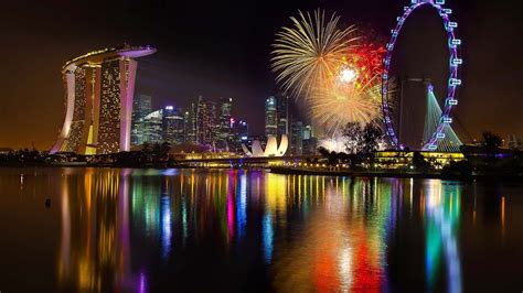 Singapore At Night Hd Travel Wallpapers For Mobile And Desktop