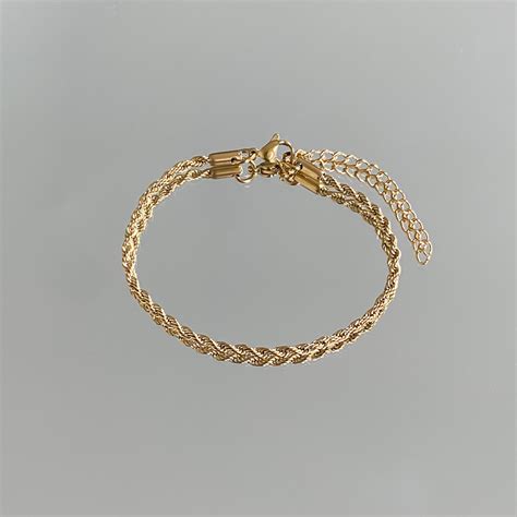 Rope Chain Anklet In Gold Prya Uk