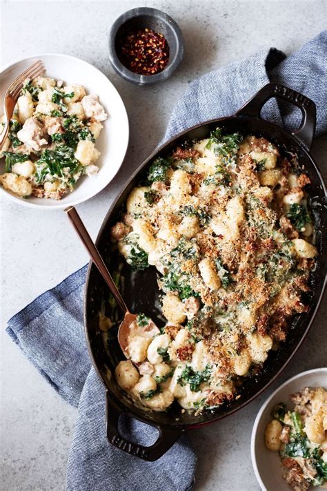 Baked Sausage And Kale Gnocchi With Garlic Cream Sauce Cooking With