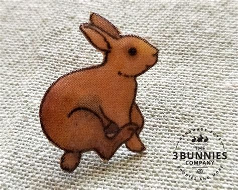 Rabbit Pins Bunny Pins Fabric Pins Rabbit Brooch Bunny Etsy