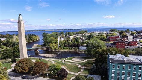 Plattsburgh New York Monument Aerial CEF Library System