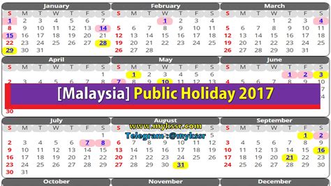 State & national holidays are included into free printable calendar. Malaysia Public Holiday 2017 - Mykssr.com
