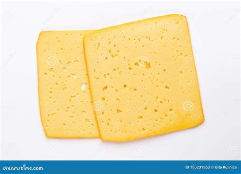 Cheese Slice On White Background Stock Image Image Of Cheese Slice