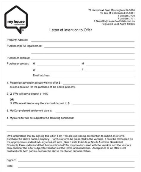 Offer Letter Real Estate Template Tutoreorg Master Of Documents