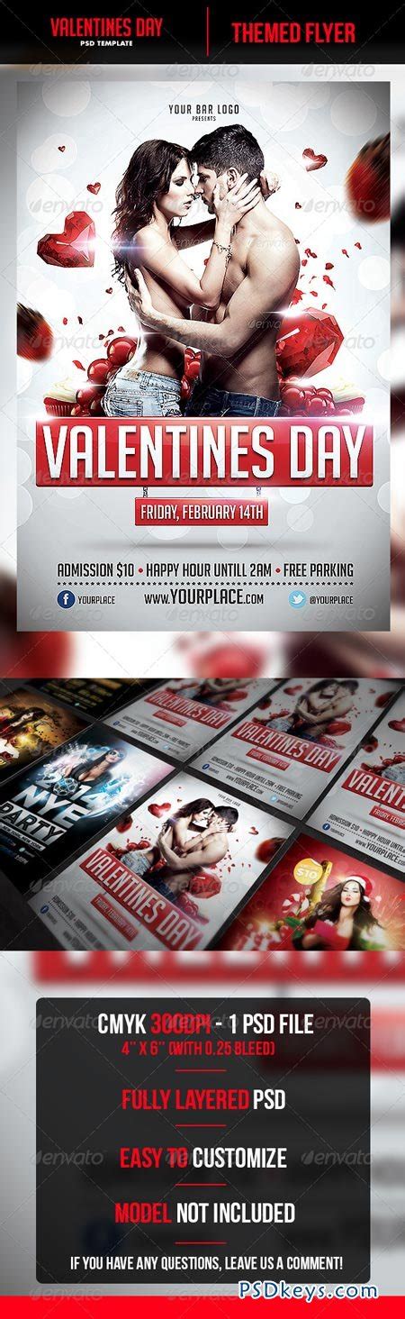 Valentines Day Flyer Template 6532900 Free Download Photoshop Vector