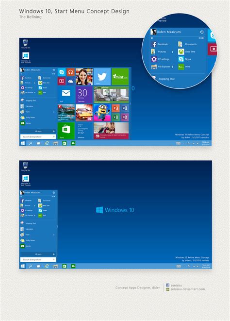 Windows 10 Start Menu Concept Design Refining By Seniaku On Deviantart
