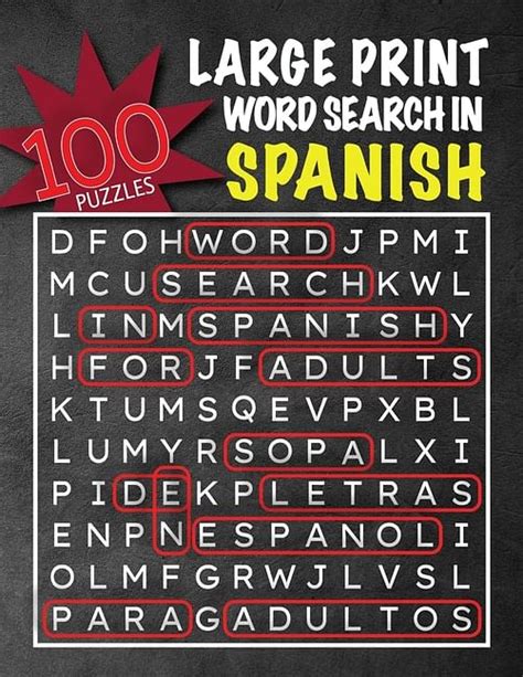 Buy Word Search In Spanish For Adults 100 Puzzles Large Print Word