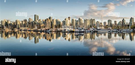 Panoramic View Of City Skyline Vancouver Canada Stock Photo Alamy