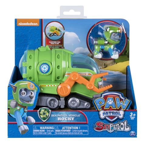 Paw Patrol Rocky's Transforming Sea Patrol Vehicle, Green | Paw patrol toys, Paw patrol, Paw 