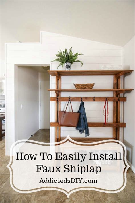 Peel and stick faux shiplap wood panels. How To Easily Install Faux Shiplap - Addicted 2 DIY