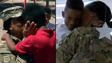 Video Military Mom Surprises Son Over School Intercom After Return From Deployment Abc News