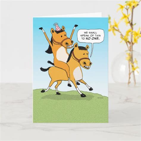 Cute And Funny Horse Riding Horse Birthday Card Funny