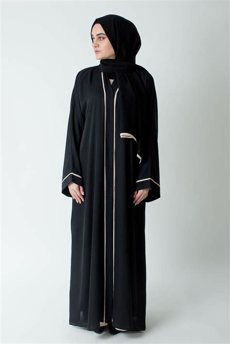 Cream Border Abaya Classic Abayas By Arabesque Abaya Fashion Abaya Designs Abayas Fashion