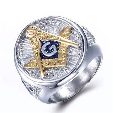 Titanium 316l Stainless Steel Masonic Ring Blue Lodge Masonic Rings