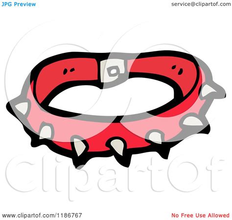 Cartoon Of A Spiked Dog Collar Royalty Free Vector Illustration By