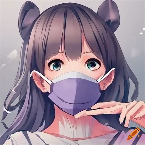 Anime Girl Wearing A Surgical Mask On Craiyon