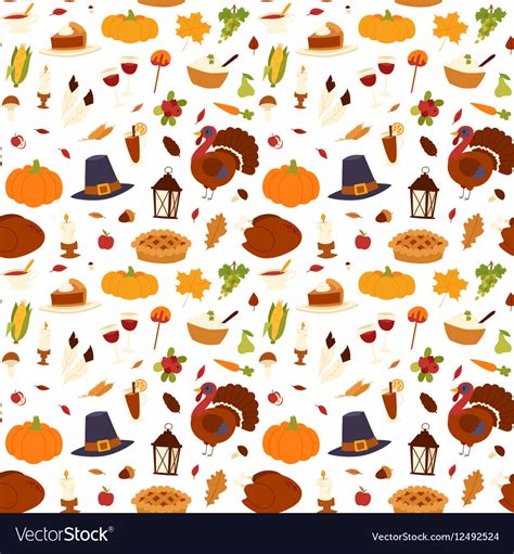 Happy Thanksgiving Day Seamless Pattern Royalty Free Vector