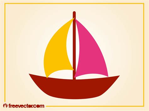Stylized Sailboat Vector Vector Art And Graphics