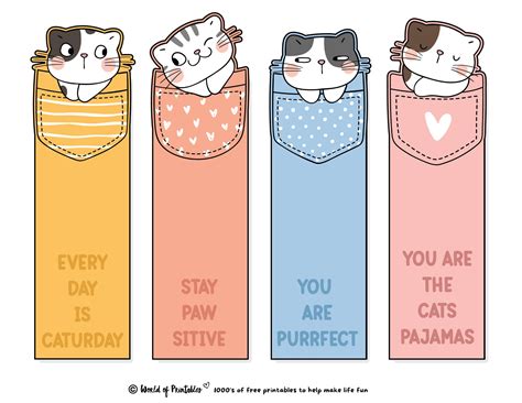 Cute Bookmarks Cute Printable Bookmarks World Of Printables