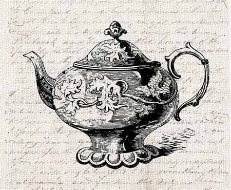 Kitchen Teapot Art Download Antique Teapot Graphic Kitchen Etsy
