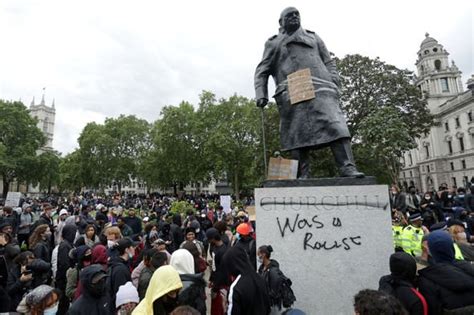 London Protests Erupt As Winston Churchill Statue Guards Attack