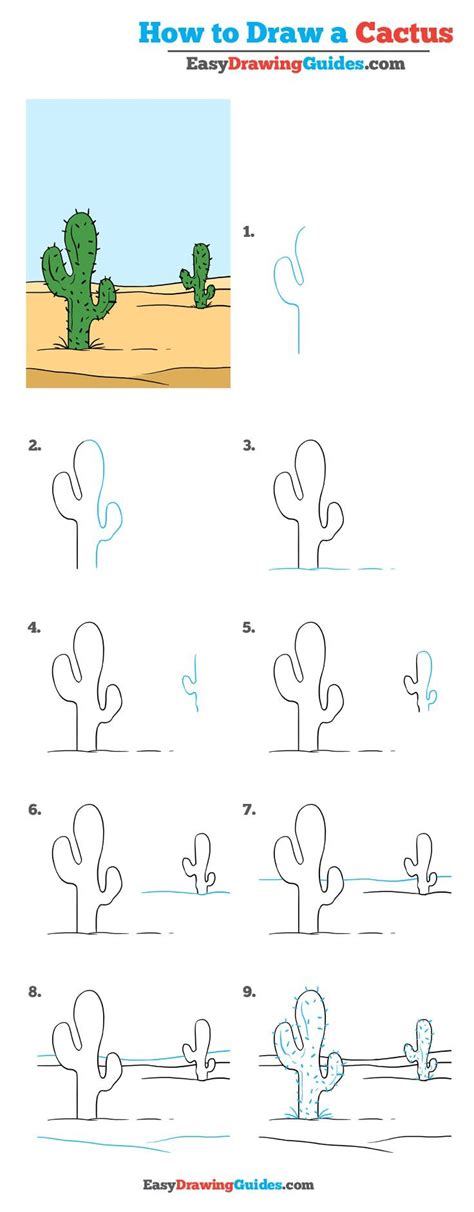 How To Draw A Cactus Really Easy Drawing Tutorial
