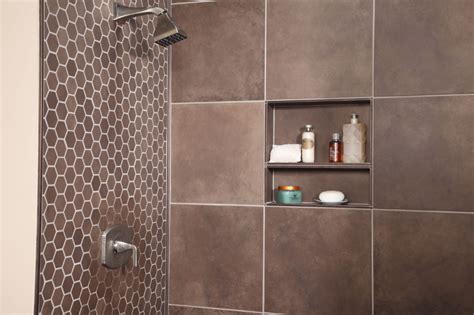 Its usefulness is not entirely related to the idea of a lot of times shower niches are designed to blend in and to disappear into the wall but that's not the. schluter trim for shower niches at DuckDuckGo | Shower ...