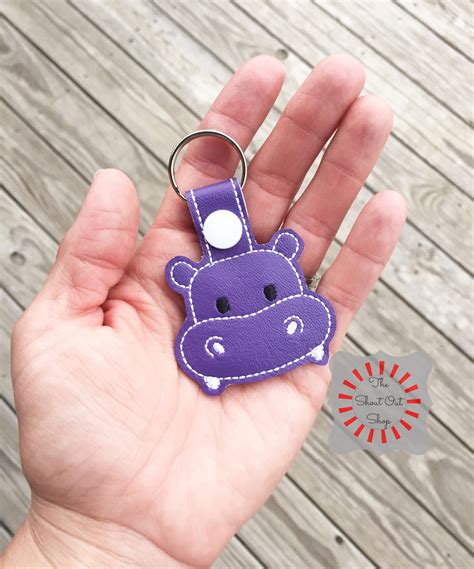 Hippo Keychain Hippopotamus Keychain Hippo Keyring Hippo Etsy