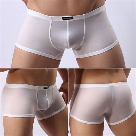 Soft Smooth Mens Boxer Trunk Briefs Underwear Sheer Underpants Shorts