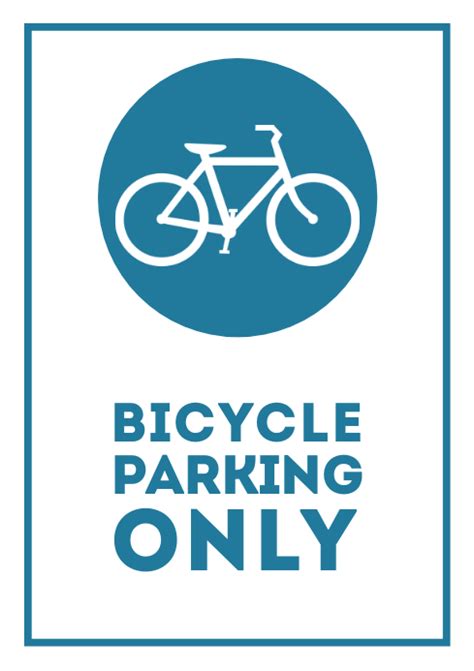 Bicycle Parking Only Street Sign 2 Template Postermywall