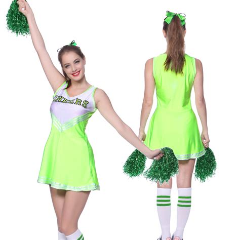 cheerleader fancy dress outfit uniform high school musical costume with pom poms ebay
