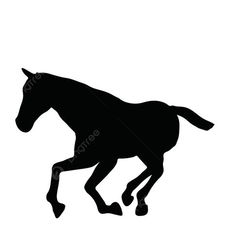 Horse Silhouette In Gallop Pose Shadow Run Tantivy Vector Shadow Run