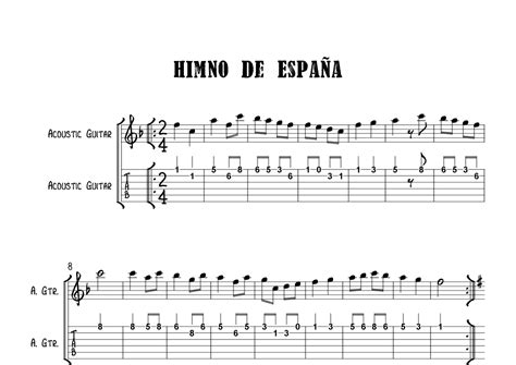 Himno De España Partituras Popular Guitarra Tablatura