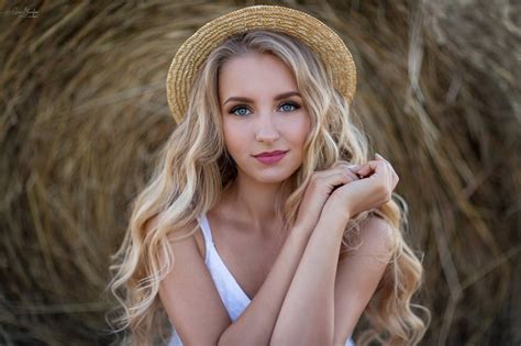 Blonde Painted Nails Anna Shuvalova White Dress Face Women With