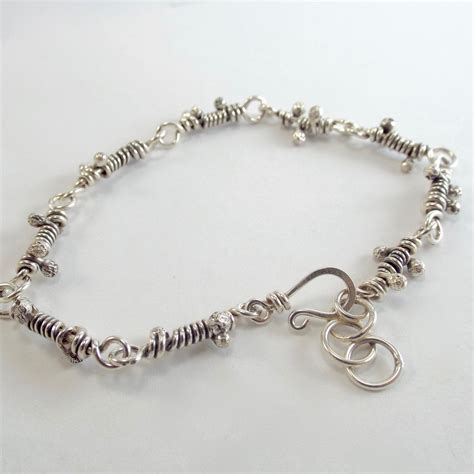 Sterling Silver Bracelet With S Hook Clasp By Katherinefathisilver