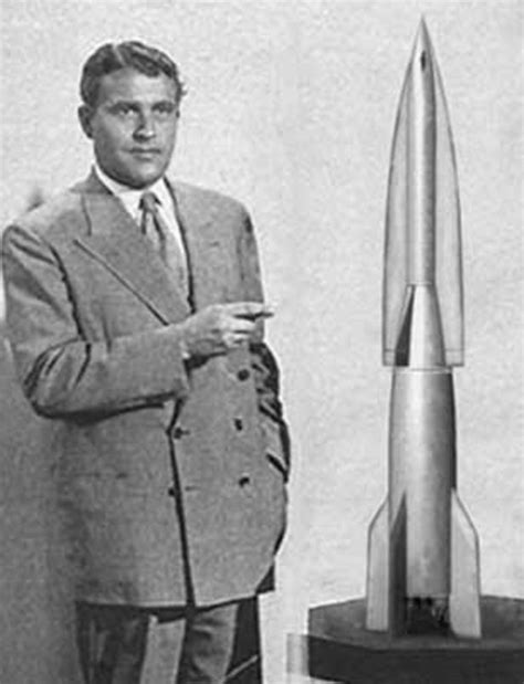 Werner Von Braun With His Replica V 2 A9 Rocket