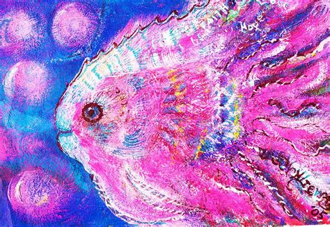 Happy Pink Fish Version 2 Painting By Anne Elizabeth Whiteway Pixels