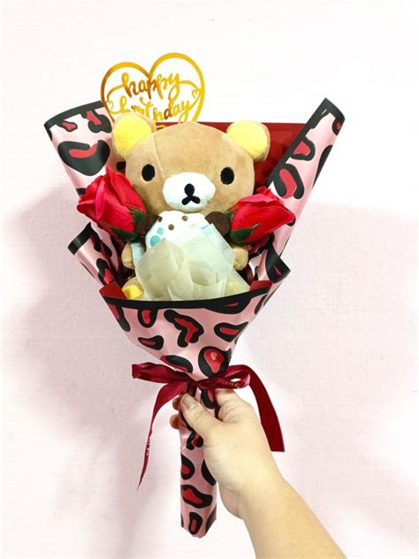 Rilakkuma Bear Plushie Flower Bouquet Hobbies And Toys Stationery