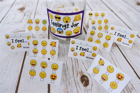 Printable Feelings Jar Kids Daily Reflection Feelings Chart Etsy Uk