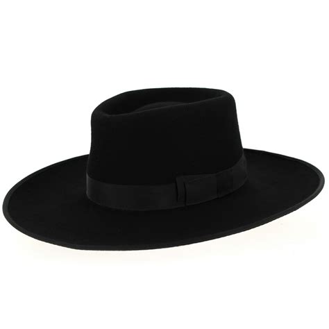 Sinsheim Wide Brim Hat Black Wool Felt Traclet Reference 10046