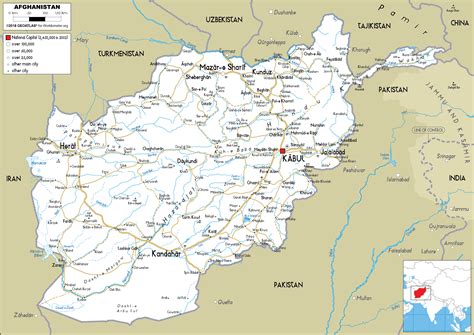 Afghanistan Map Road Worldometer
