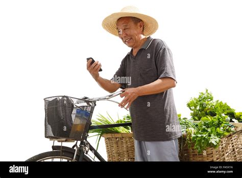 Farmers Use Mobile Phones Stock Photo Alamy